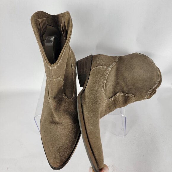 Mossimo Womens 10 Western Cowgirl‎ Bootie Leather Ankle Boots Casual Neutral - Picture 5 of 12